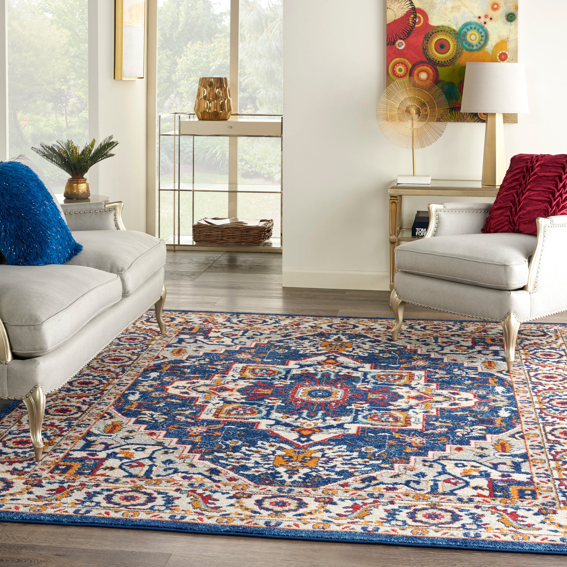 Nourison Home Passion  Blue Multicolor  Traditional