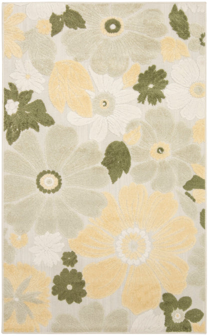 Nourison Home Aloha ALH42 Ivory Green Contemporary Power-loomed Rugs