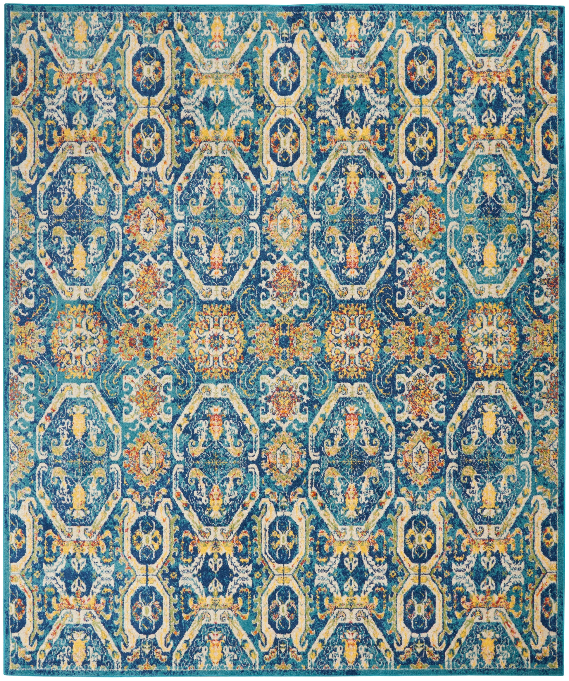 Nourison Home Allur  Blue Multicolor  Transitional