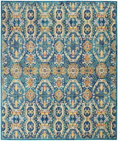 Nourison Home Allur  Blue Multicolor  Transitional