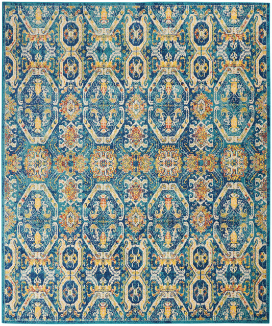 Nourison Home Allur  Blue Multicolor  Transitional