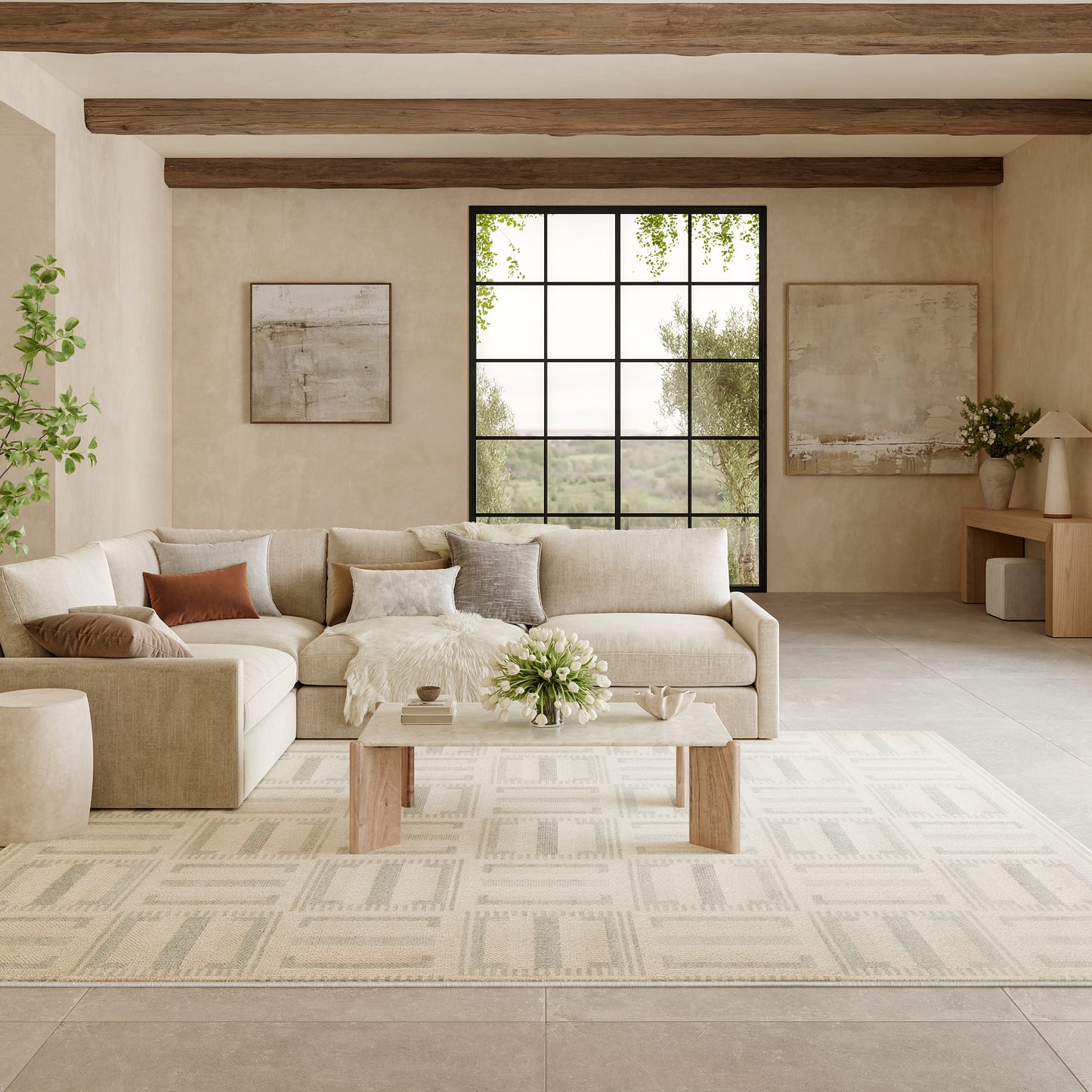 Nourison Home Nordic  Ivory Blue  Contemporary