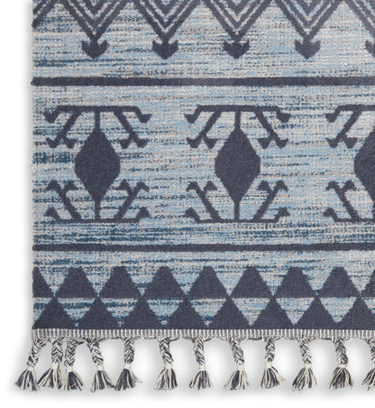 Nourison Home Asilah  Light Blue Charcoal  Contemporary