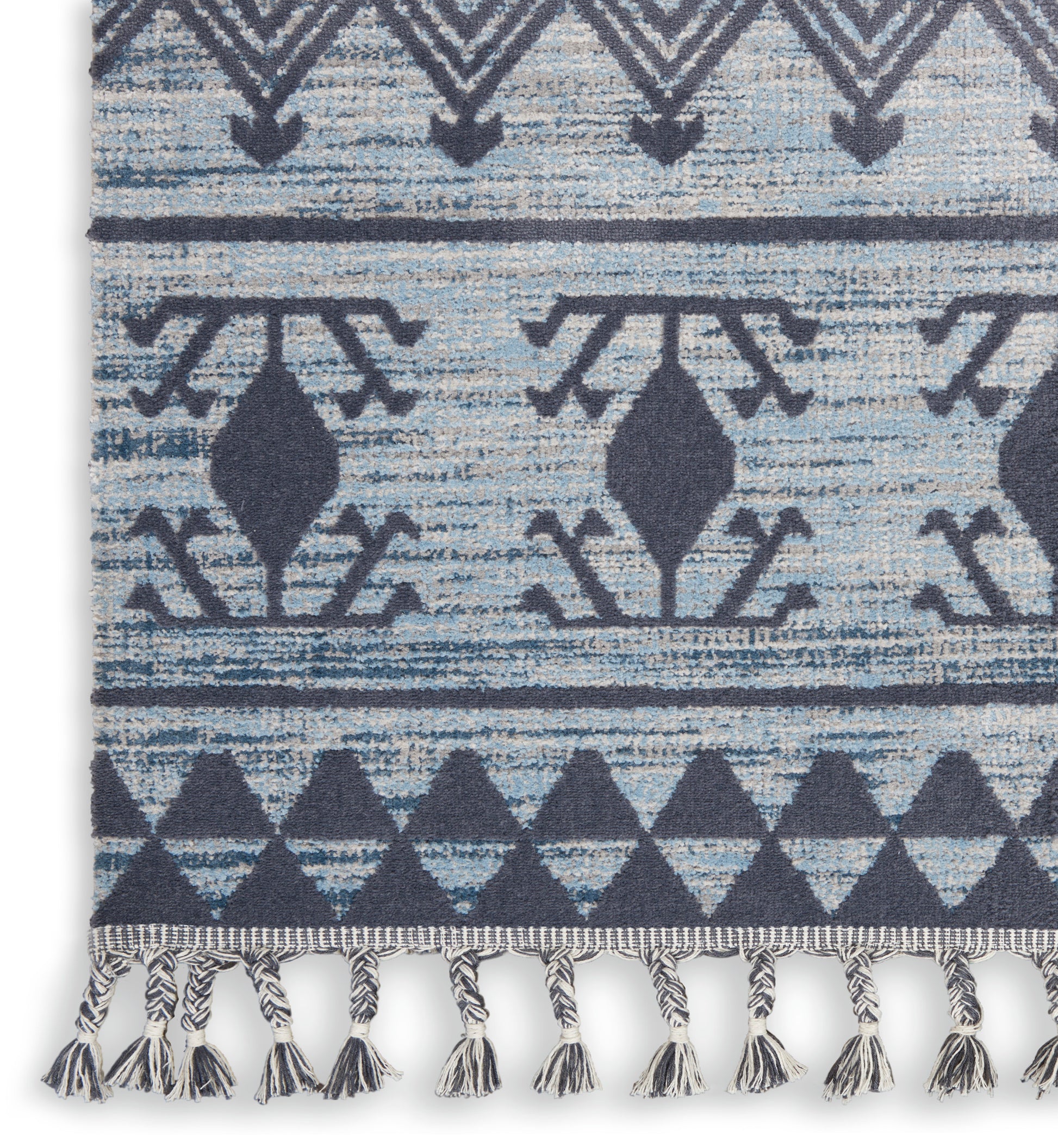 Nourison Home Asilah  Light Blue Charcoal  Contemporary