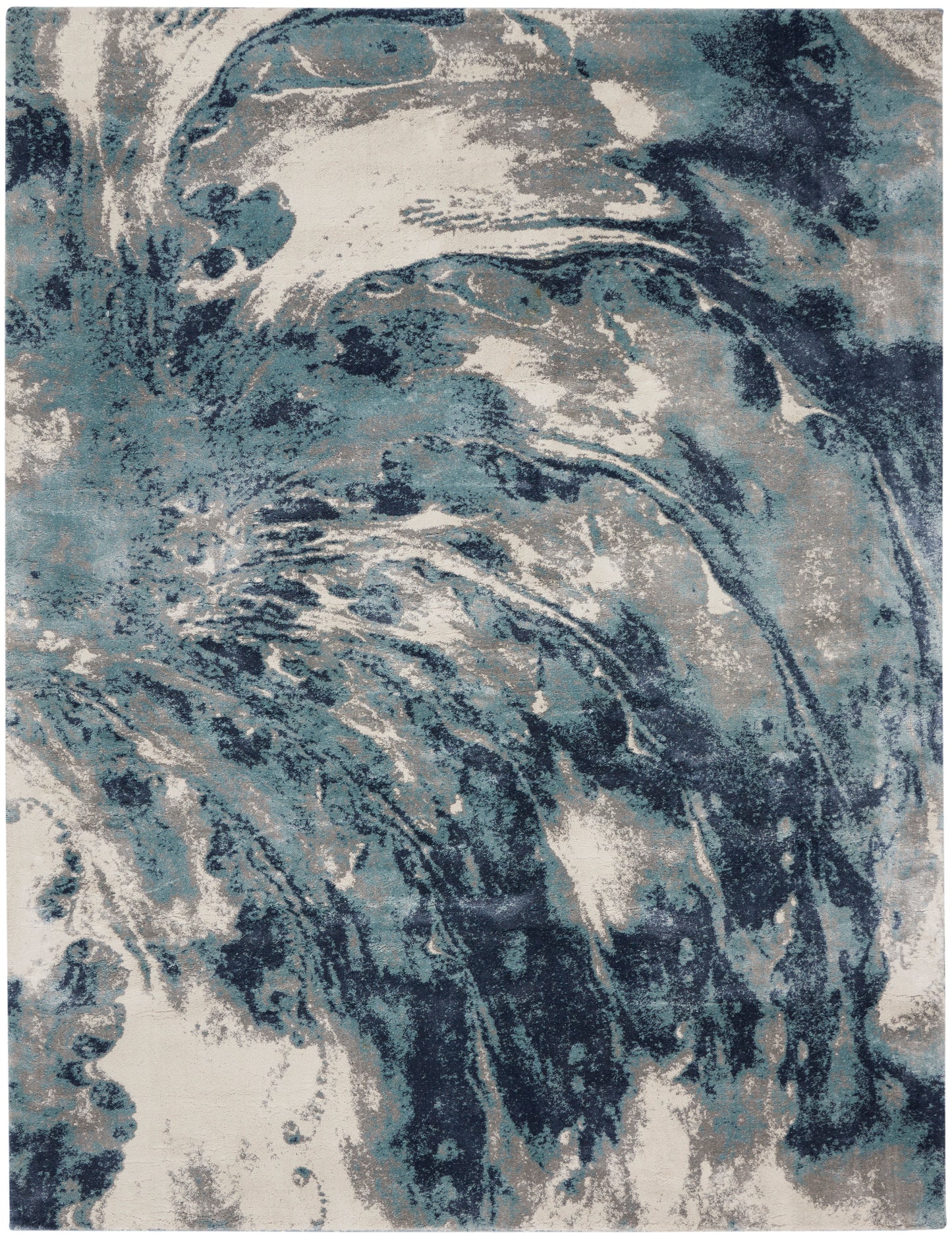 Nourison Home American Manor AMR03 Blue Ivory Contemporary Power-loomed Rug