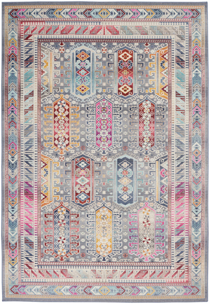 Nourison Home Vintage Kashan VKA06 Grey Multi Traditional Power-loomed Rug