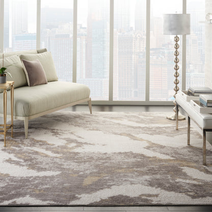 Nourison Home Silky Textures  Brown Ivory  Contemporary