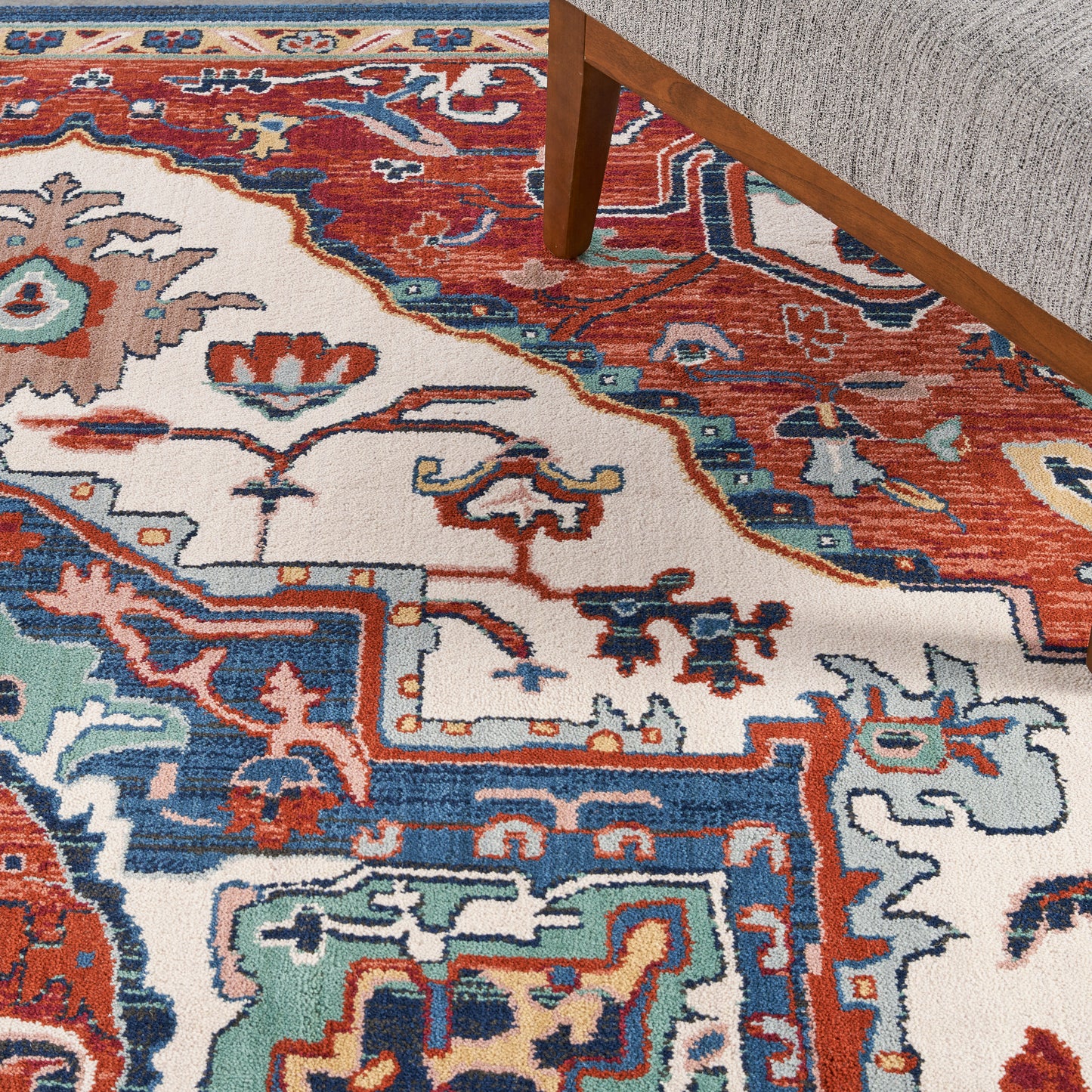 Nourison Home Parisa  Brick Ivory  Traditional