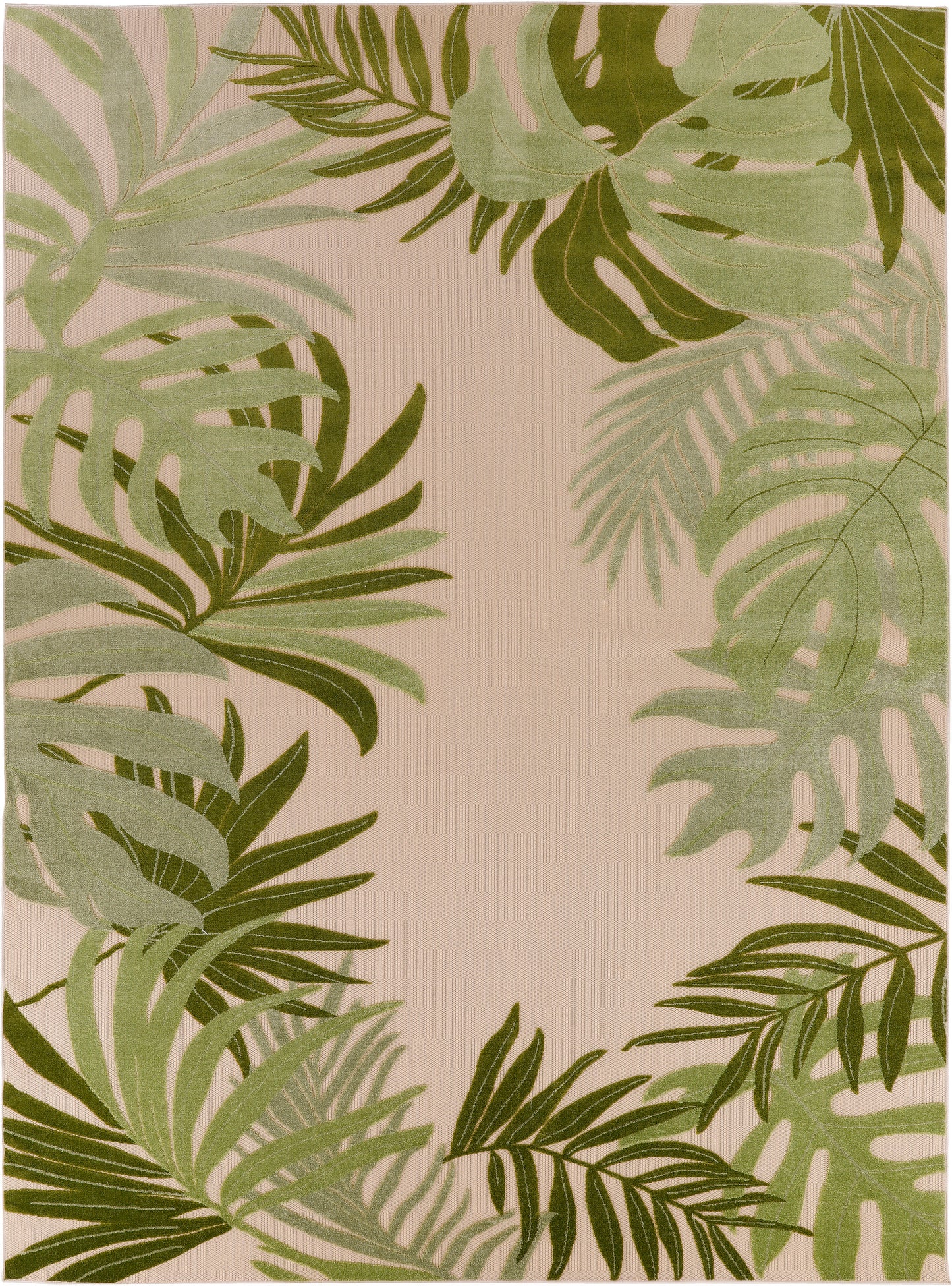 Nourison Home Aloha ALH40 Ivory Green Contemporary Power-loomed Rugs