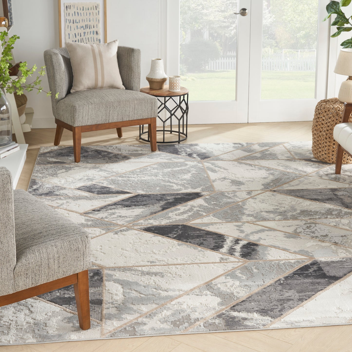 Nourison Home Elation  Ivory Grey  Contemporary