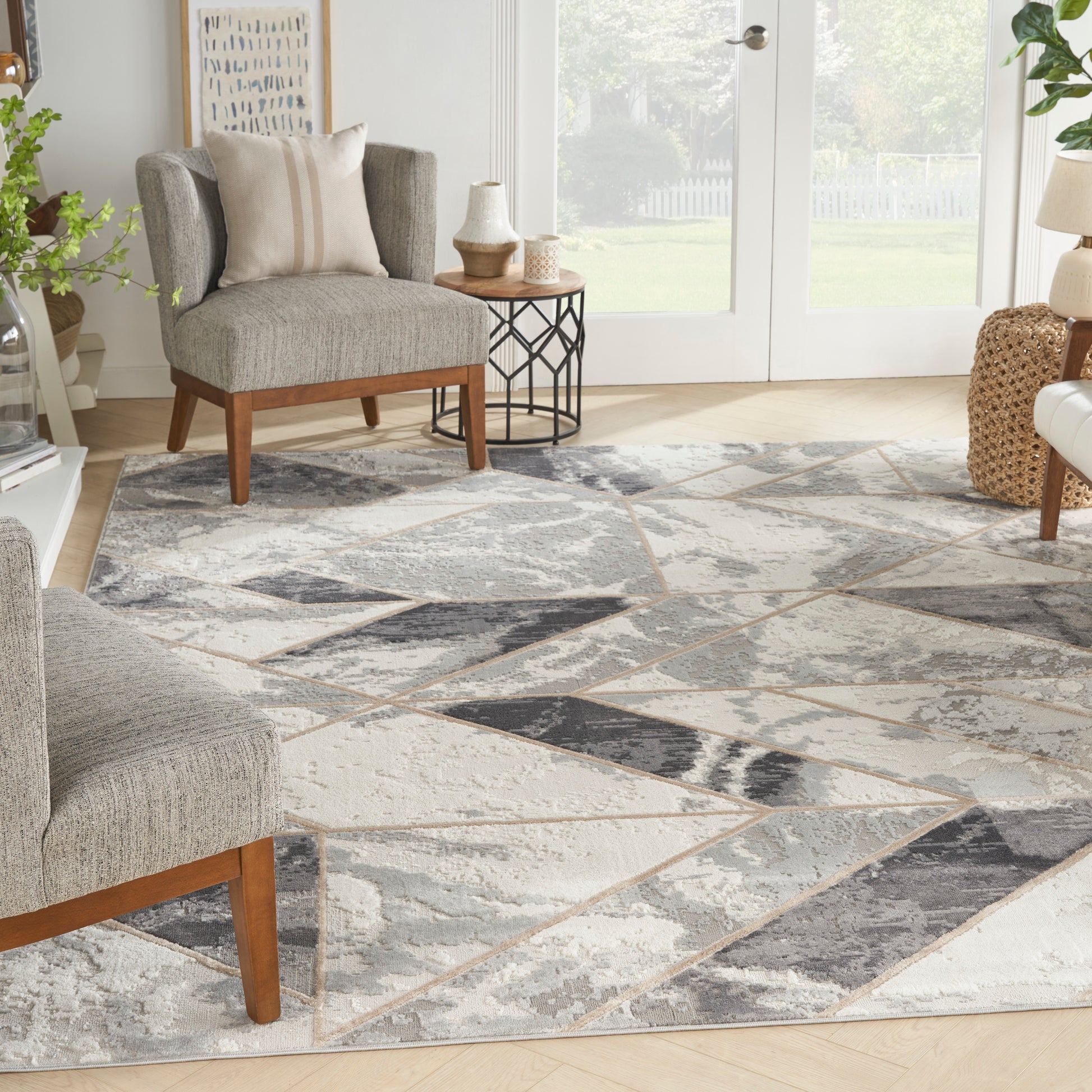 Nourison Home Elation  Ivory Grey  Contemporary