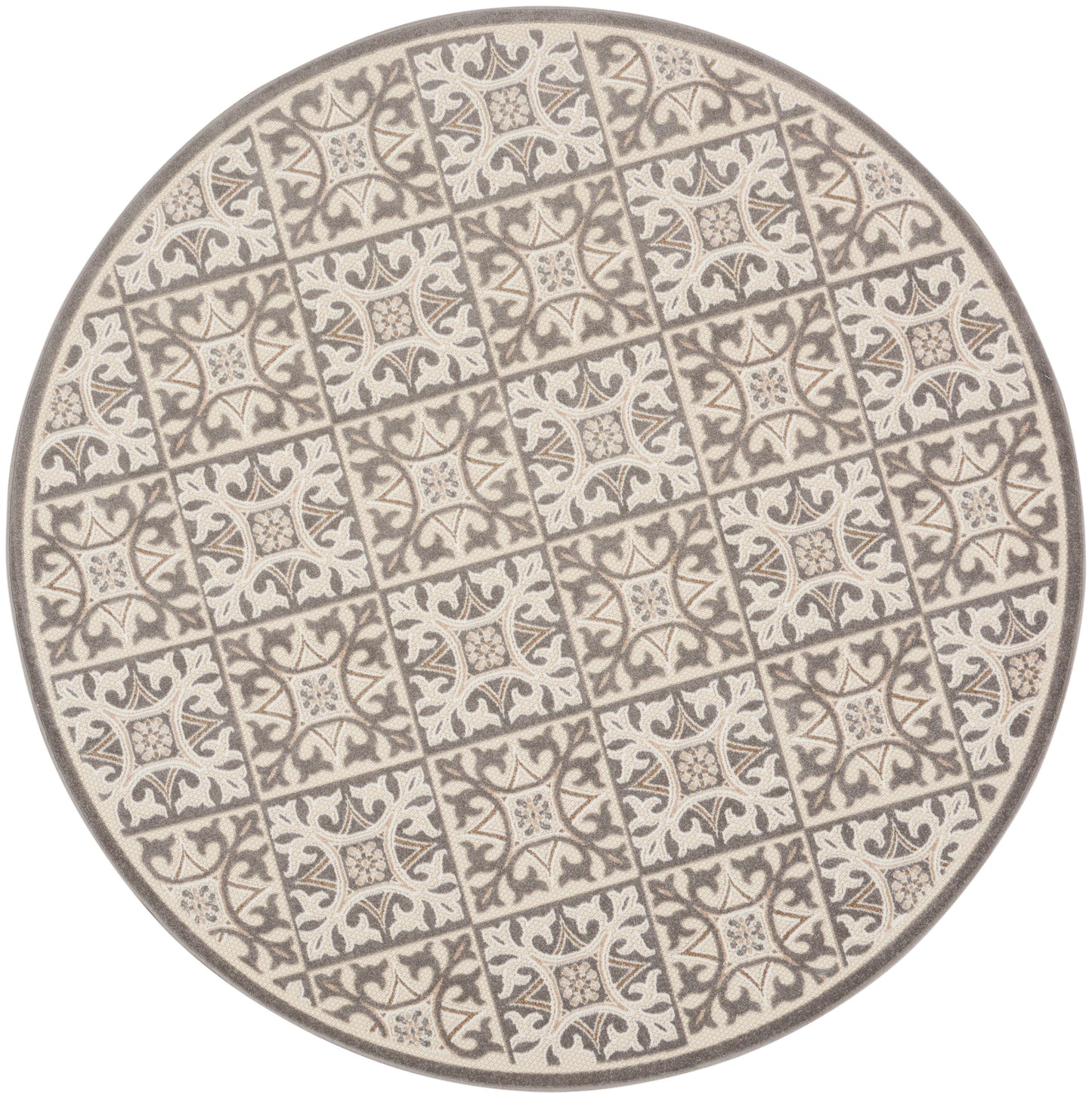 Nourison Home Aloha ALH34 Ivory Grey Contemporary Power-loomed Rugs