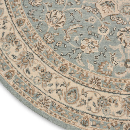 Nourison Home Living Treasures  Aqua Ivory  Traditional