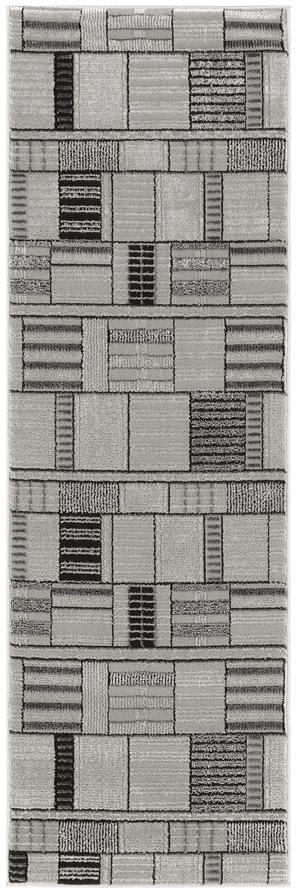 Nourison Home Nordic NRC04 Black Grey Contemporary Power-loomed Rug