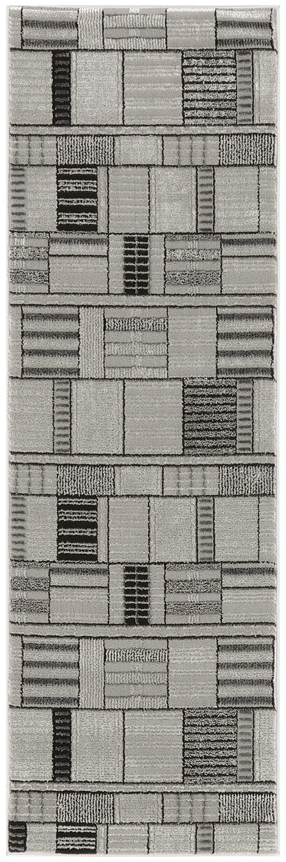 Nourison Home Nordic NRC04 Black Grey Contemporary Power-loomed Rug