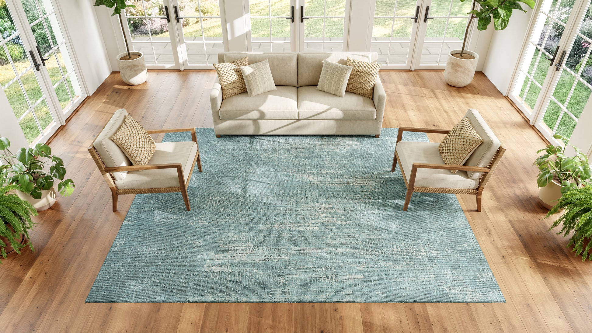 Nourison Home Botanical Washables  Green  Contemporary