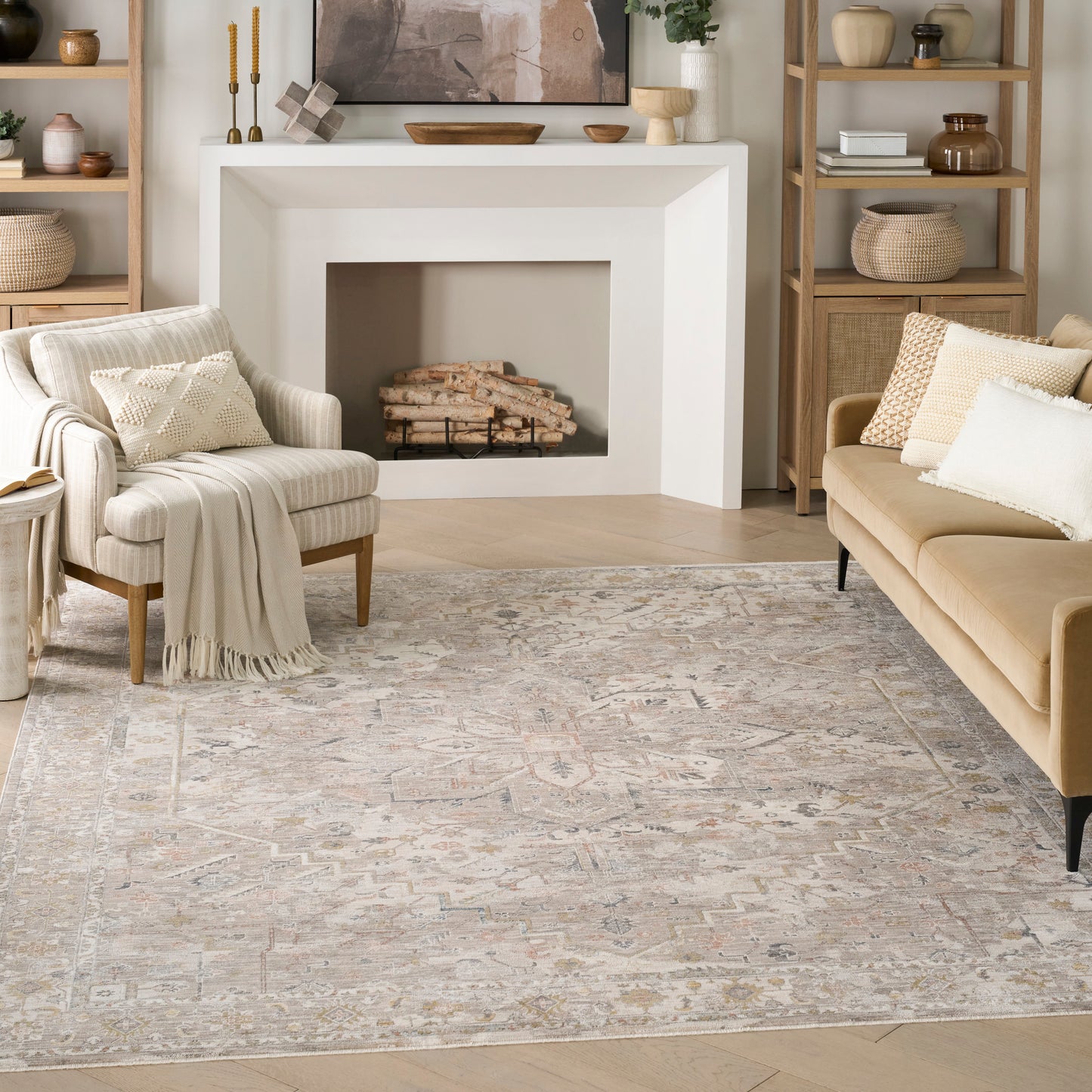 Nourison Home Antique Fusion  Ivory Multicolor  Traditional