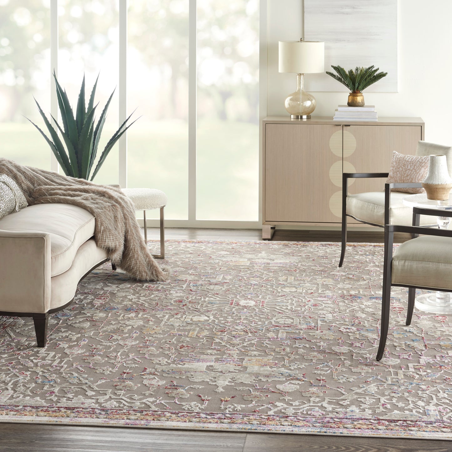 Nourison Home Melody  Grey Multicolor  Traditional