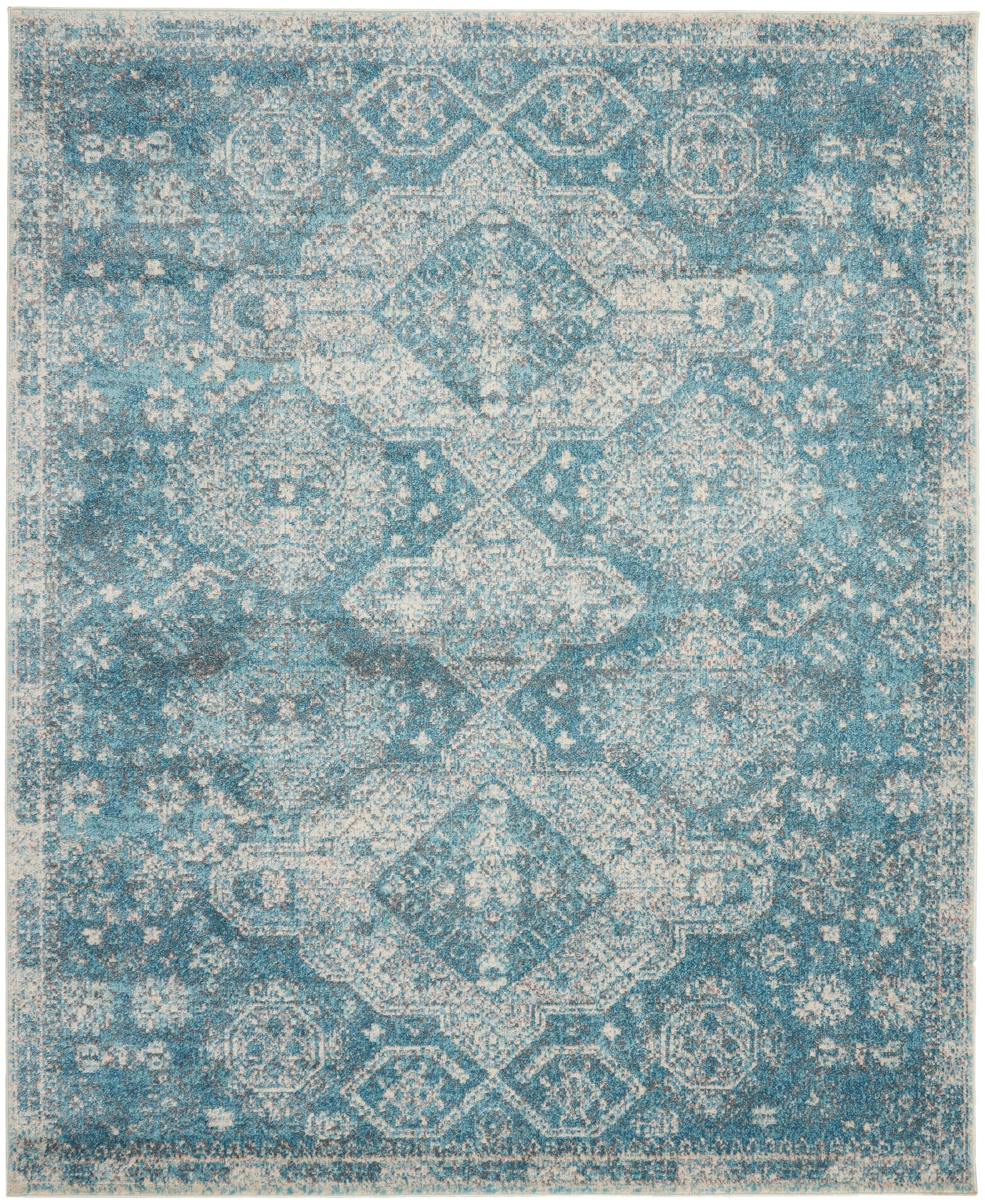Nourison Home Tranquil  Lt.Blue Ivory  Traditional