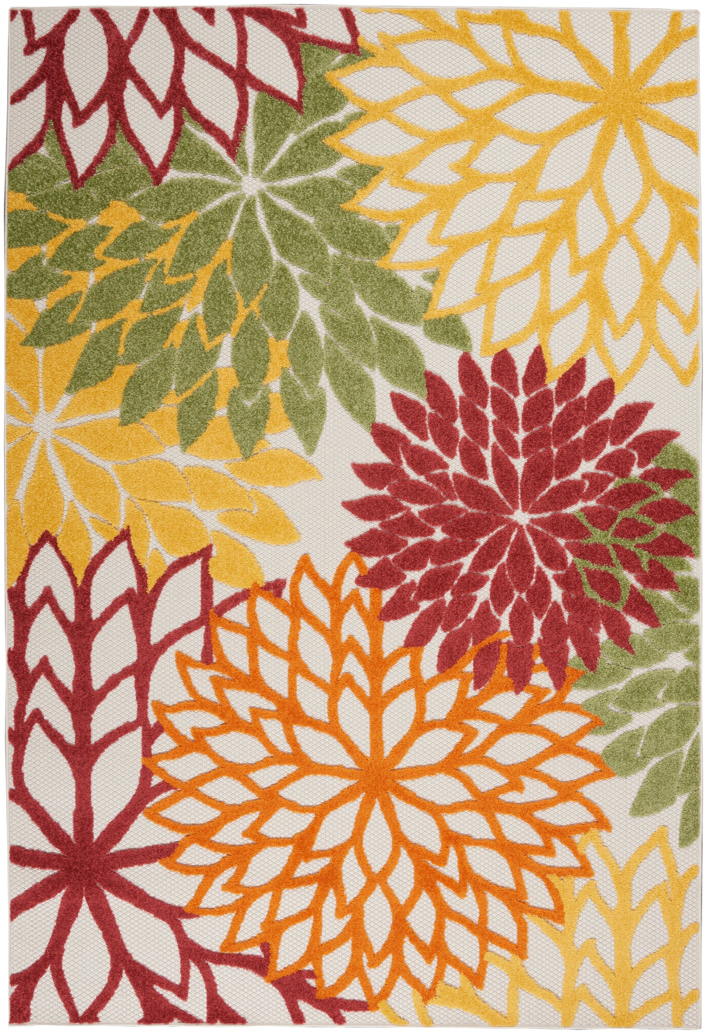 Nourison Home Aloha ALH05 Red Multicolor Contemporary Power-loomed Rugs