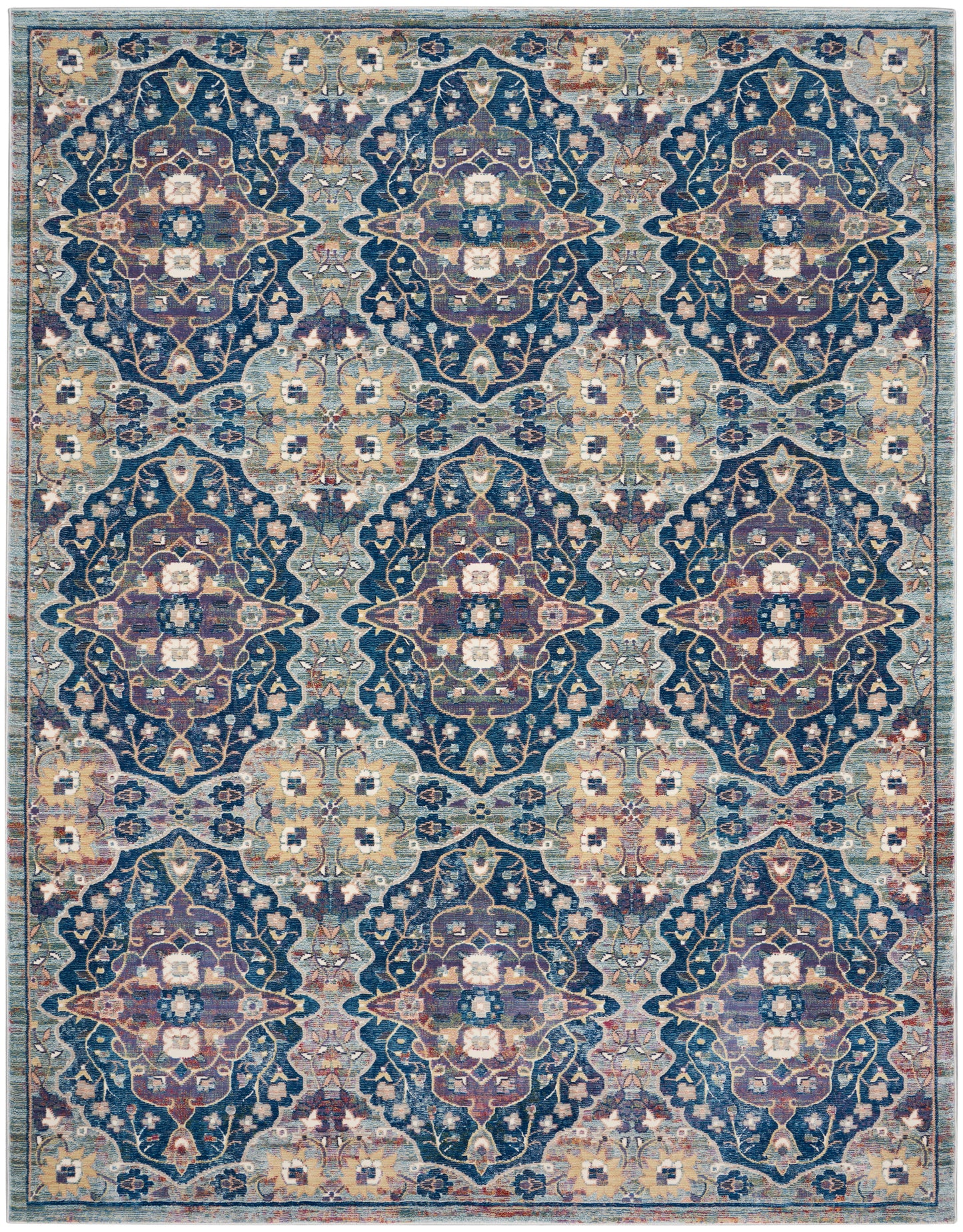 Nourison Home Ankara Global  Navy Multicolor  Transitional