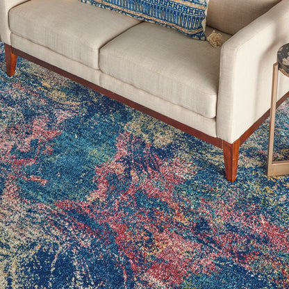 Nourison Home Fusion  Blue Multicolor  Contemporary