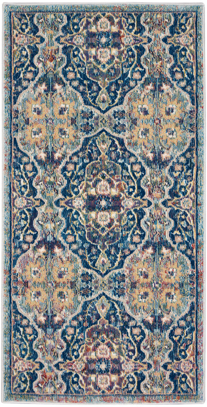 Nourison Home Ankara Global ANR16 Navy Multicolor Transitional Power-loomed Rug