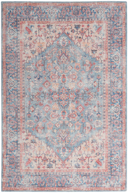 Nourison Home New Concept Washables SR104 Blue Multicolor Traditional Machine Woven Rug
