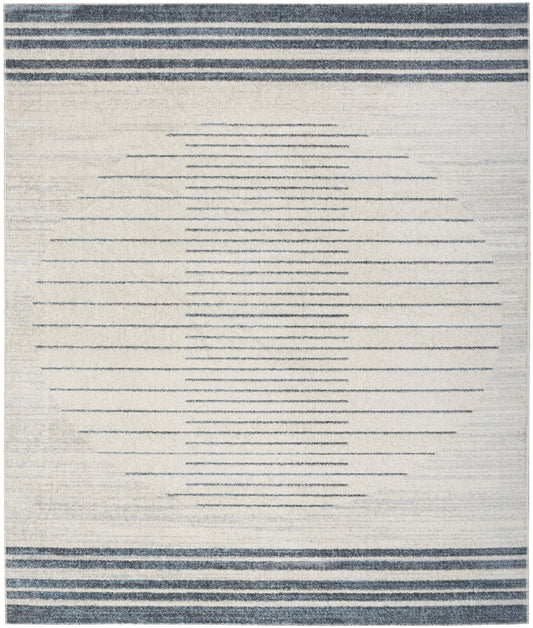 Nourison Home Astra Machine Washable  Ivory Blue  Contemporary