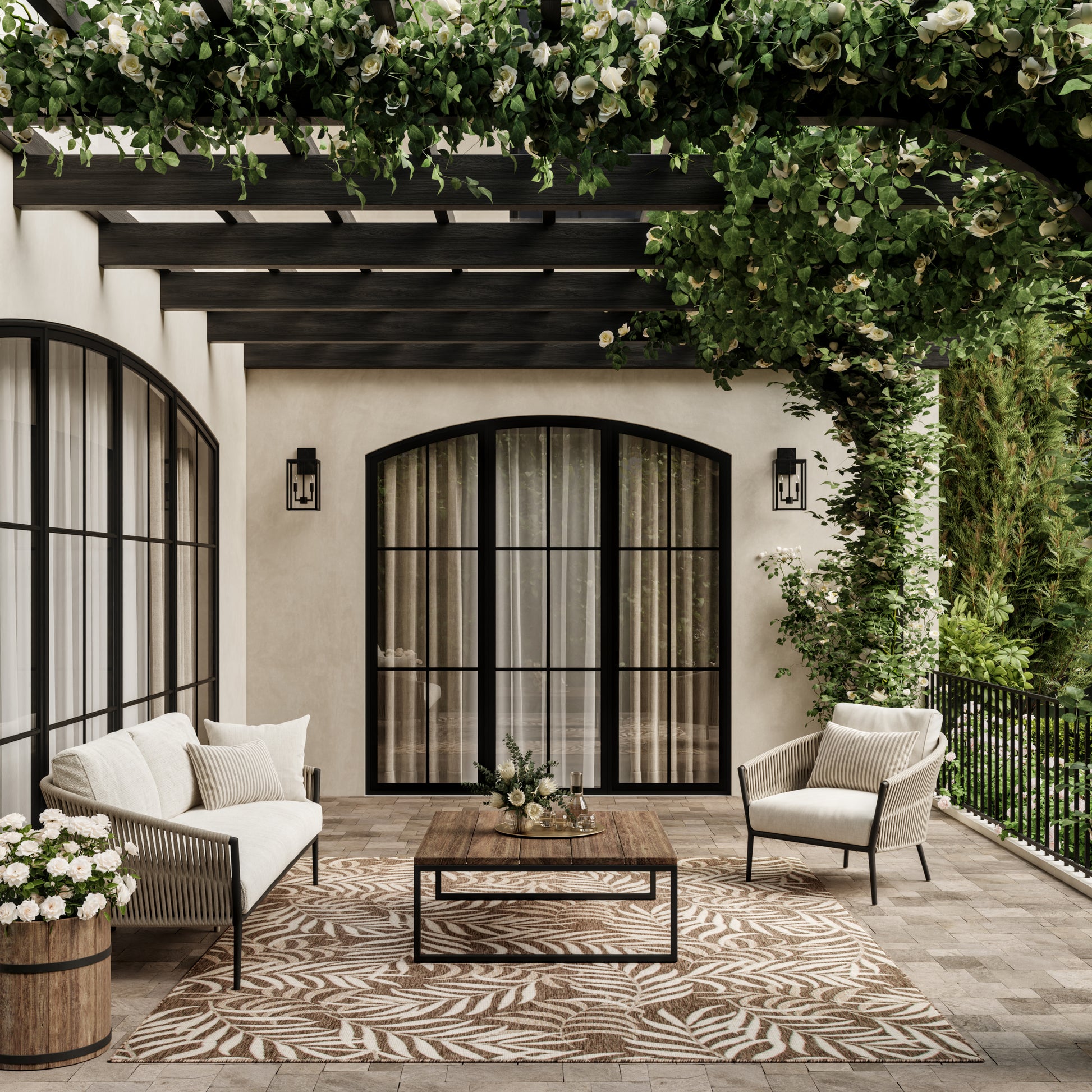 Nourison Home Garden Oasis  Mocha  Contemporary