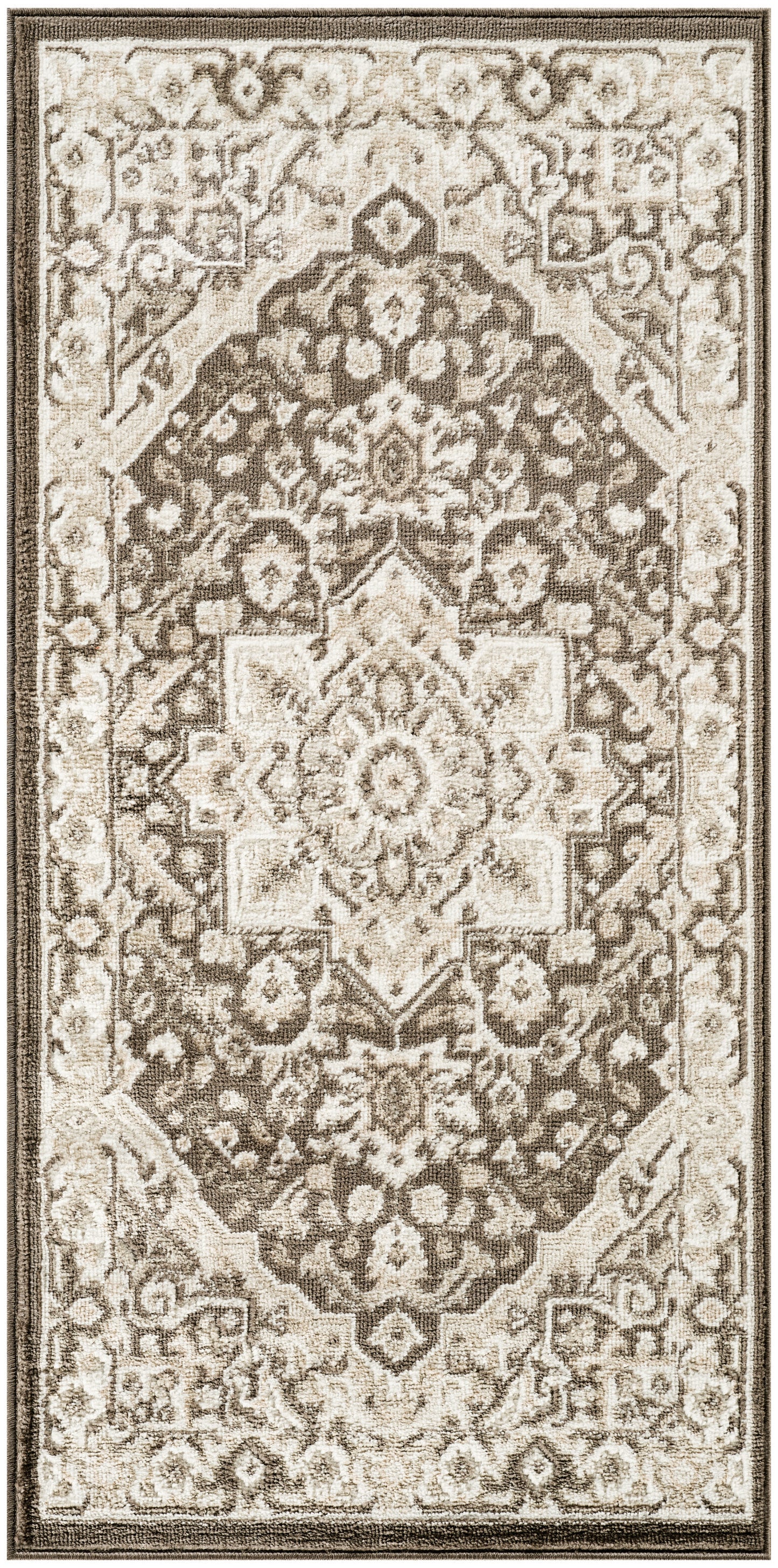 Nourison Home Dekor DEK08 Brown Ivory Traditional Machine Woven Rug