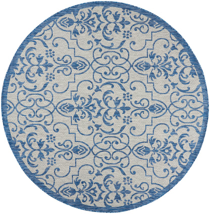 Nourison Home Country Side CTR04 Ivory Blue Transitional Power-loomed Rug