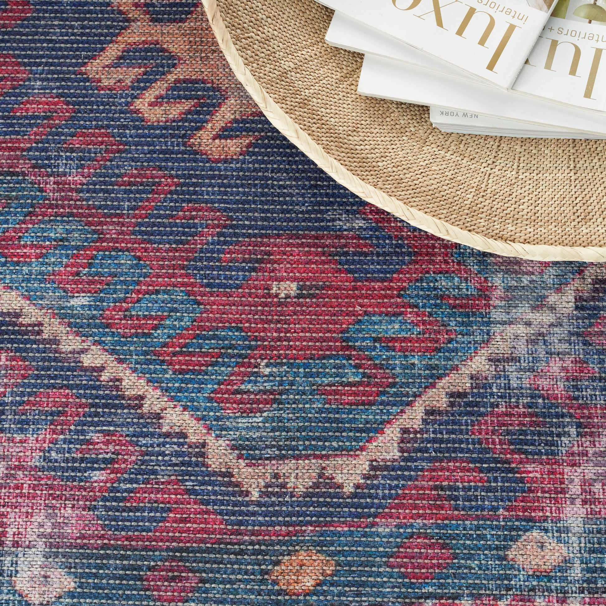 Nourison Home New Concept Washables  Red Navy  Traditional
