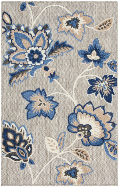 Nourison Home Aloha ALH31 Blue Grey Contemporary Power-loomed Rugs