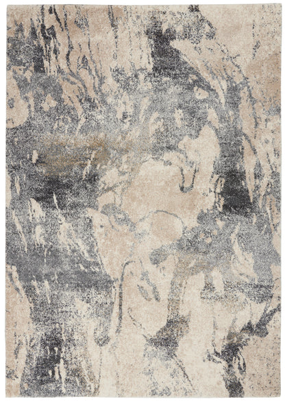 Nourison Home Fusion FSS16 Cream Grey Contemporary Power-loomed Rug