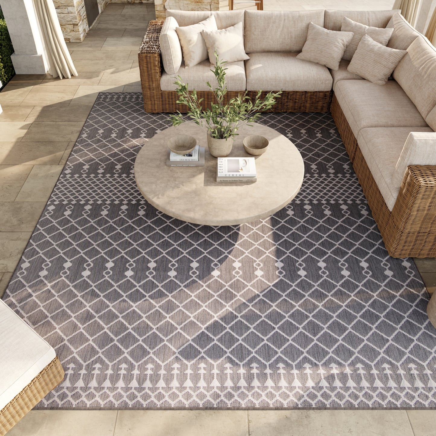 Nourison Home Positano  Charcoal  Contemporary