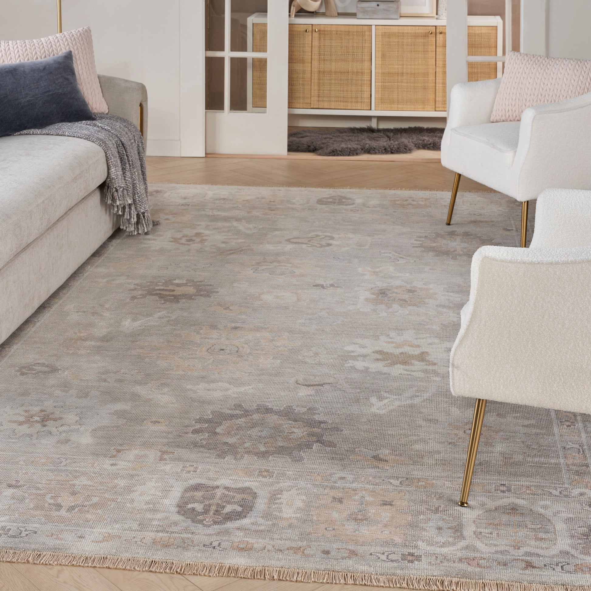 Nourison Home Aldora  Silver Blue  Traditional