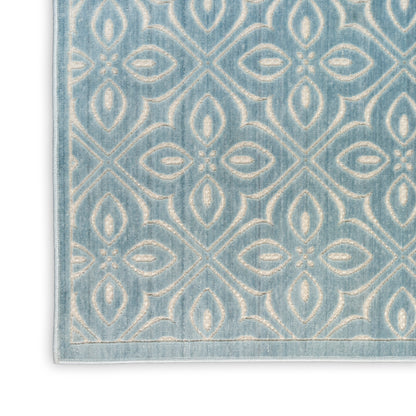 Nourison Home Washable Charm  Blue Ivory  Contemporary