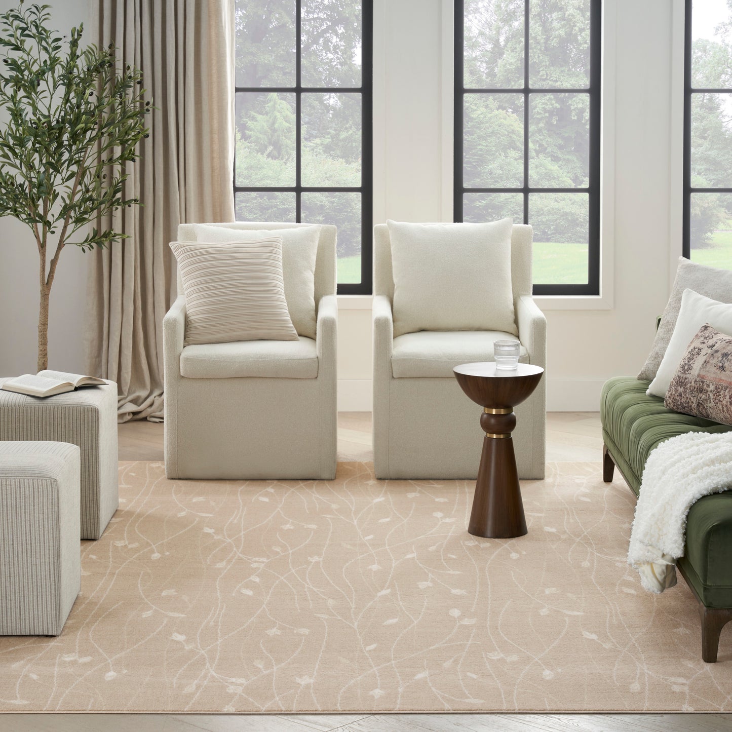 Nourison Home Grafix  Beige  Contemporary