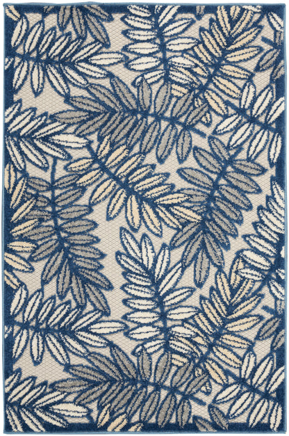 Nourison Home Aloha ALH18 Ivory Navy Contemporary Power-loomed Rugs