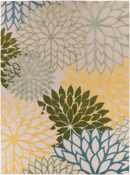 Nourison Home Aloha ALH05 Green Multicolor Contemporary Power-loomed Rugs