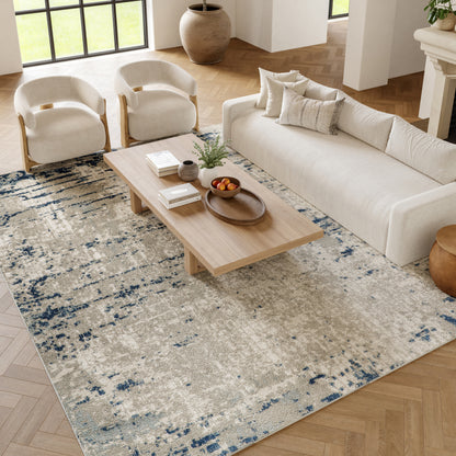 Nourison Home Quarry  Ivory Grey Blue  Contemporary