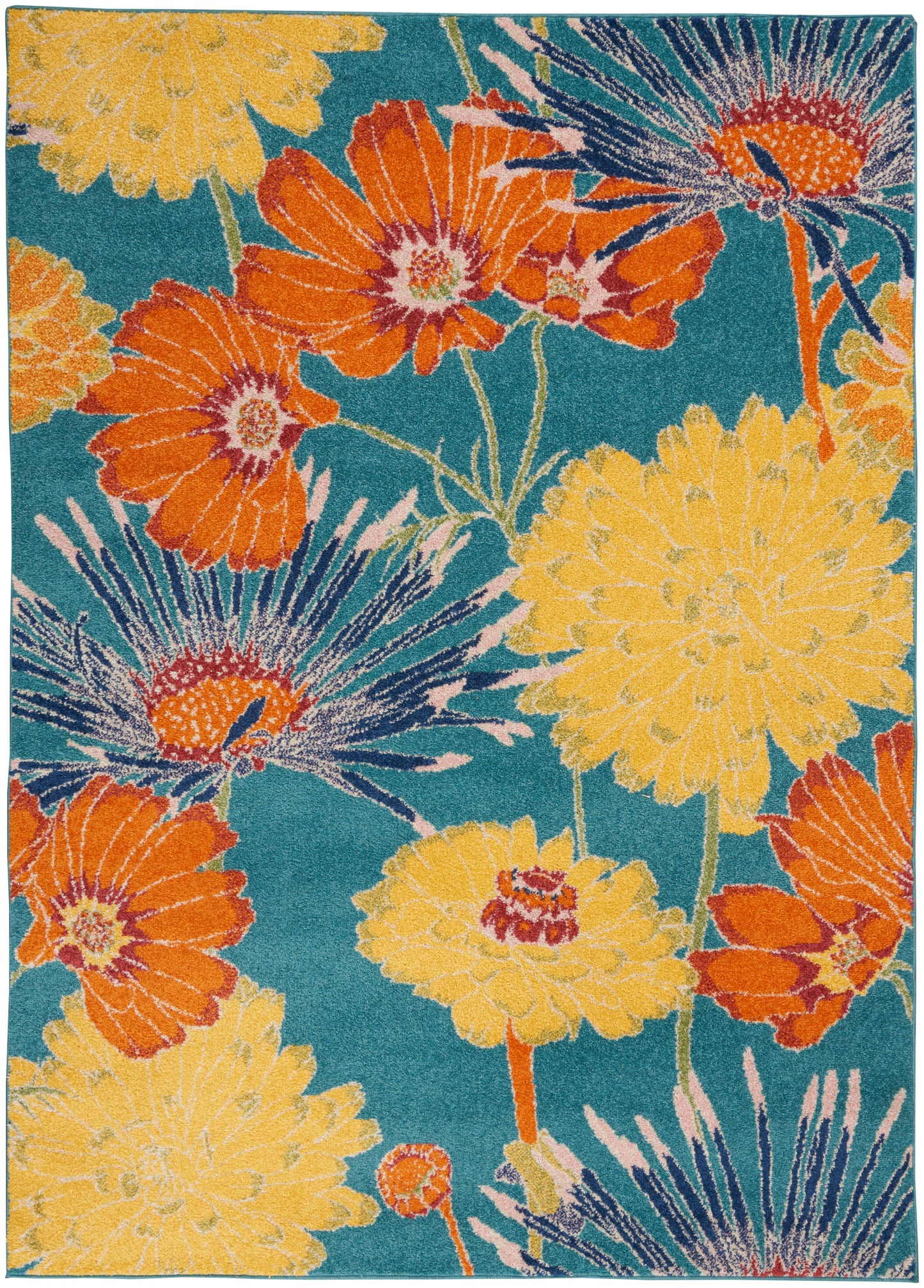 Nourison Home Allur ALR06 Turquoise Multicolor Contemporary Power-loomed Rug