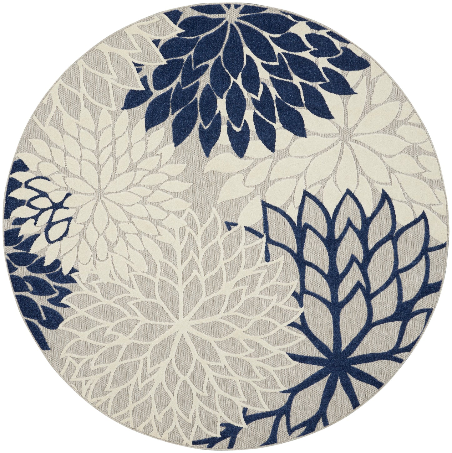 Nourison Home Aloha ALH05 Ivory Navy Contemporary Power-loomed Rugs