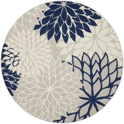 Nourison Home Aloha ALH05 Ivory Navy Contemporary Power-loomed Rugs
