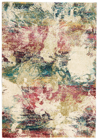 Nourison Home Fusion  Cream Multicolor  Contemporary