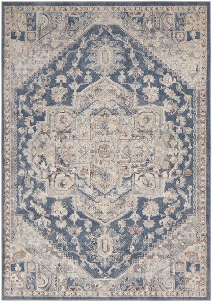 Nourison Home Quarry  Ivory Blue  Traditional