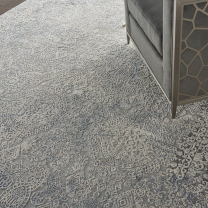 Nourison Home Rustic Textures  Ivory Light Blue  Contemporary