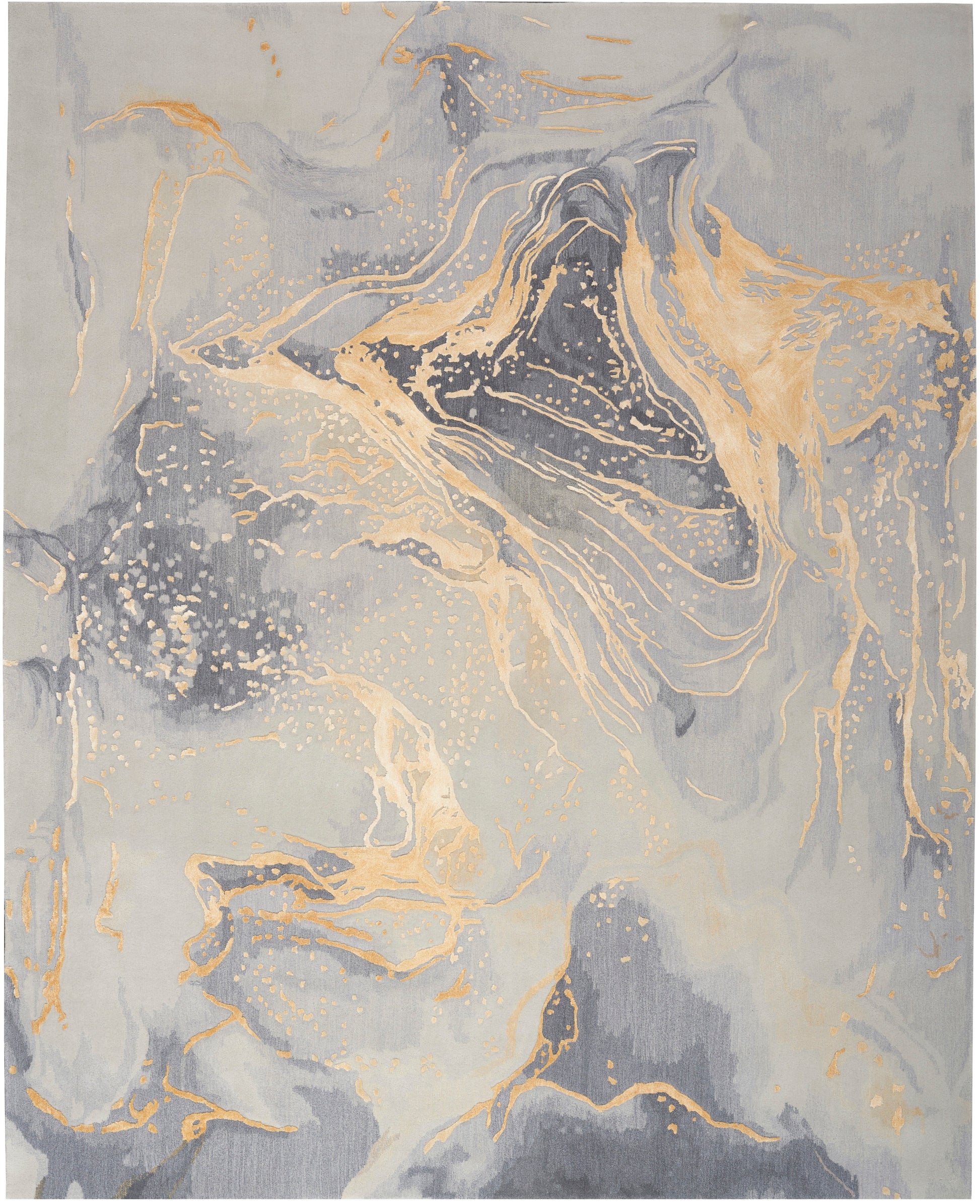 Nourison Home Prismatic  Grey Gold  Contemporary