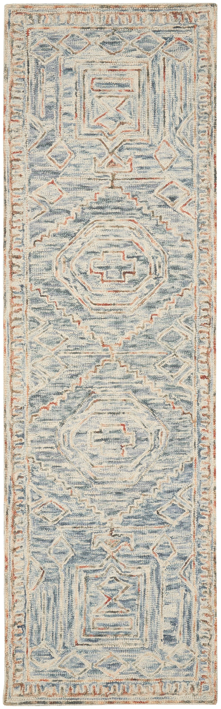 Nourison Home Interlock ITL02 Blue Multicolor Contemporary Tufted Rug